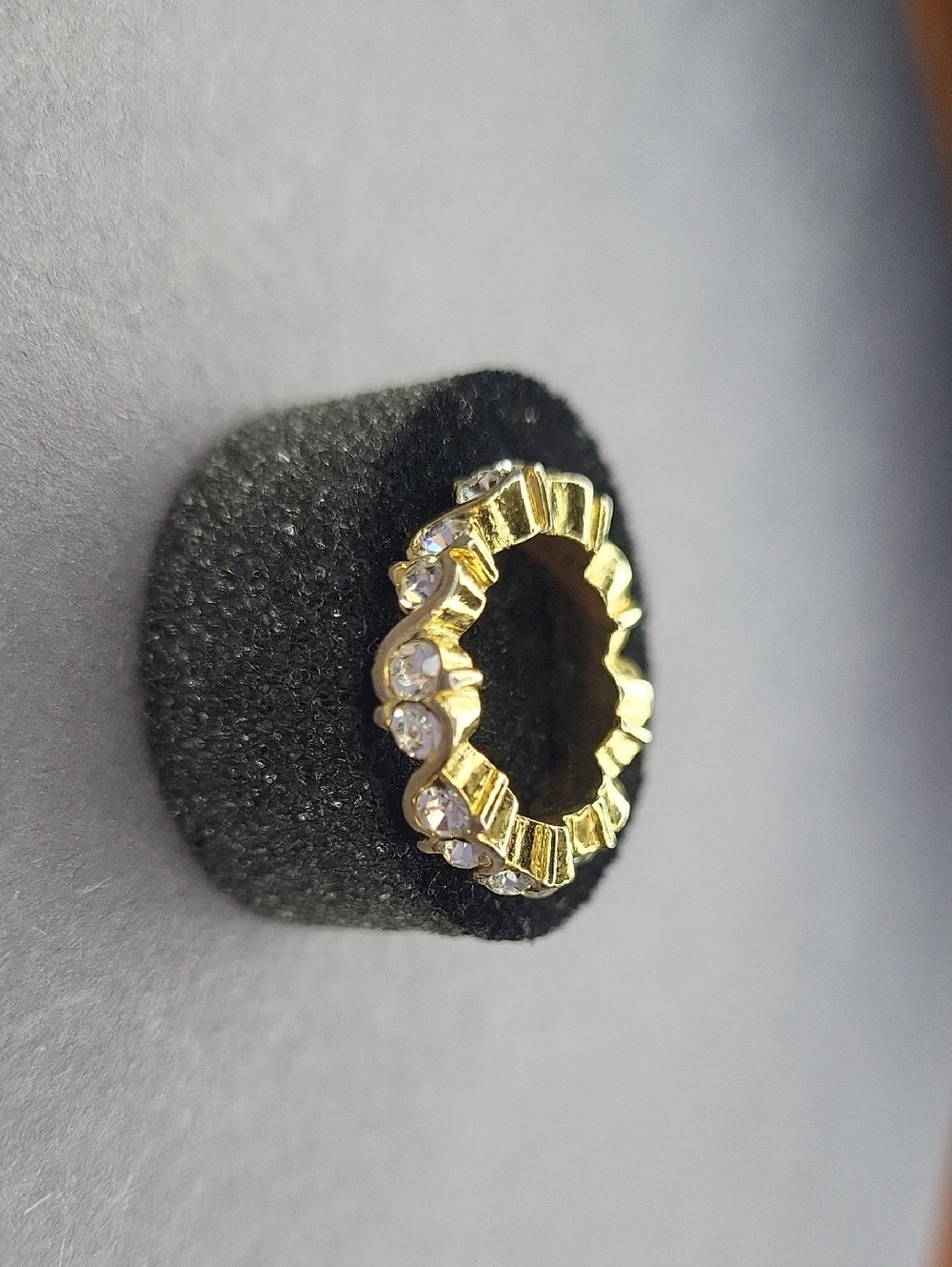 Gold Crystal Scalloped Pendant